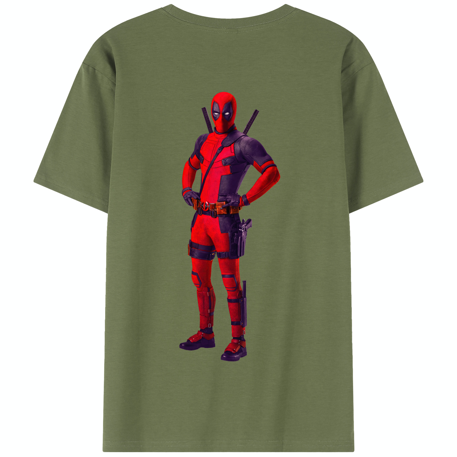 （画像用） Deadpool デッドプール 綿100％半袖Tシャツ（背面プリント）